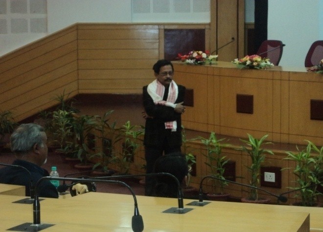 Award winning Grassroot innovator Mr. Uddhab Bharali addressing the gathering